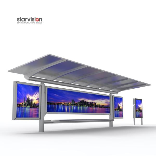 Buy cheap Advertising City Light Bus Stop Shelter Galvanized Steel For Media Solution from wholesalers