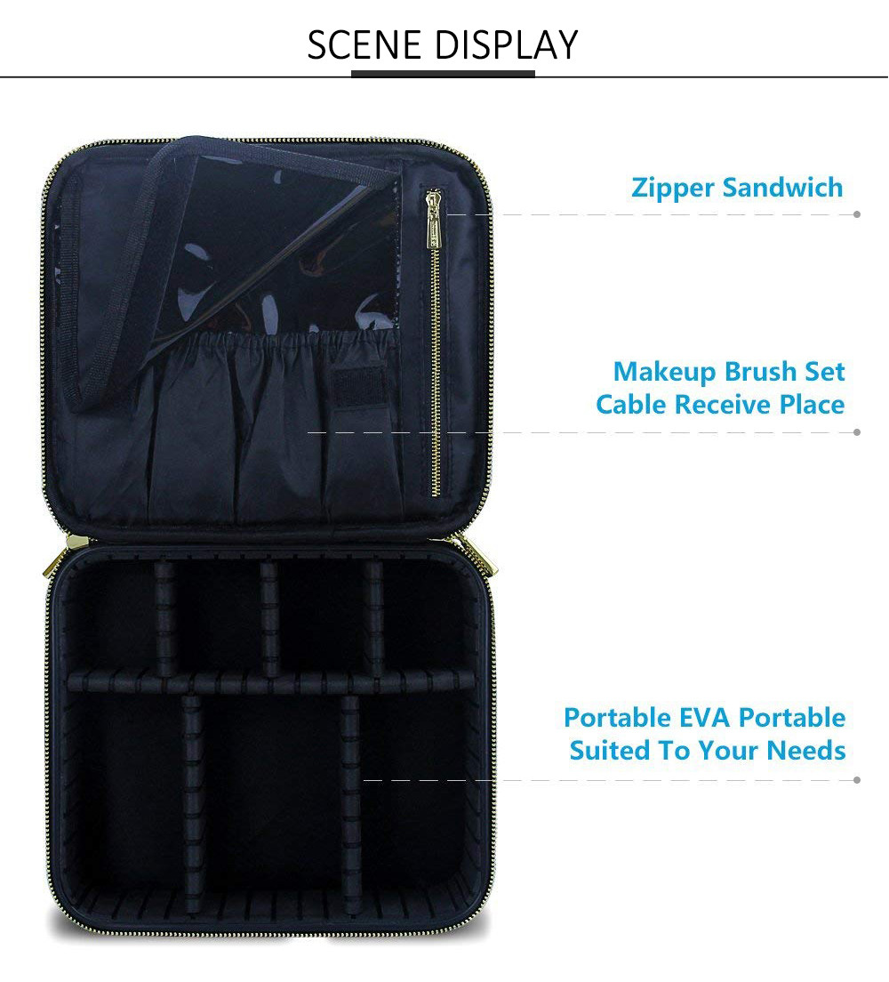 Dust Proof Nylon Makeup Bag Organizer With Compartments