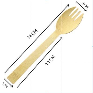 Buy cheap 16cm Disposable Bamboo Cutlery Biodegradable Sporks Bulk For Cake Salad from wholesalers
