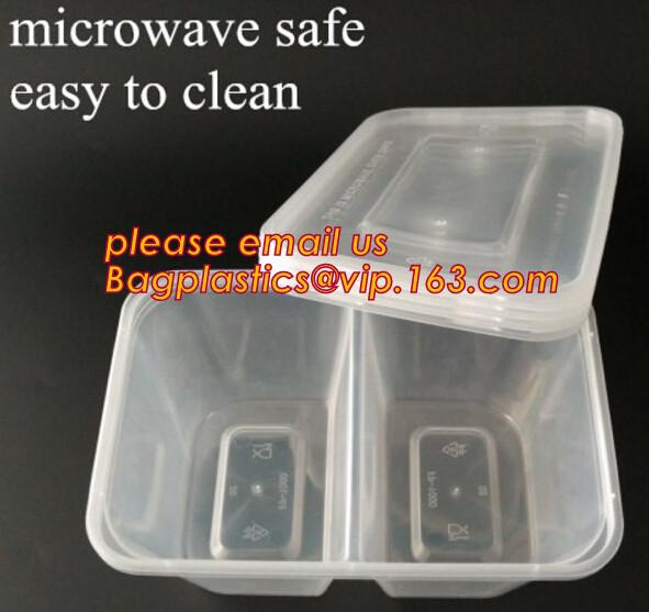 Buy cheap Disposable Plastic 4 Compartment Food Thermal Lunch Container Box,Plastic Takeaway Food Box with conjoined cover bagease from wholesalers