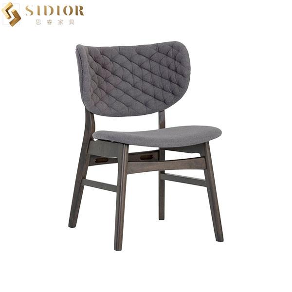 Buy cheap French Style Solid Wood Dining Chairs Low Back Fabric Upholstery 61cm Width from wholesalers