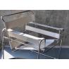 Buy cheap Leather Belt Metal Indoor Outdoor Chairs 82cm White Metal Lounge Chair from wholesalers