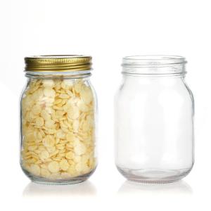 Buy cheap Custom Luxury 16oz Round Clear Glass Jar With Lid Storage Glass Mason Jar from wholesalers