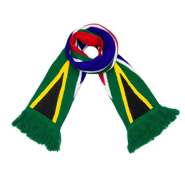 Buy cheap Custom design double layer knit jacquard acrylic scarfs South Africa souvenir gift winter fan scarf from wholesalers