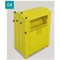 Buy cheap H1800mm Recycling Storage Bin Yellow Clothing Donation Powder Coating product