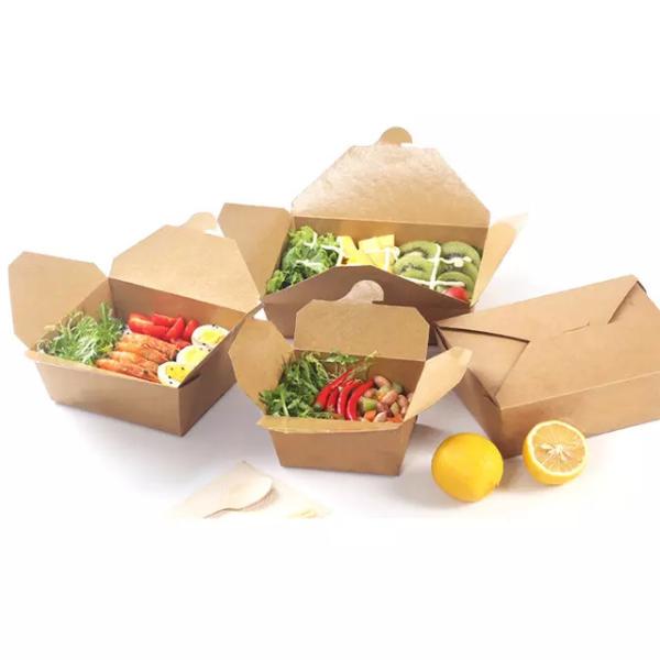 Buy cheap Customized Disposable Whiteboard Kraft Paper Takeaway Boxes from wholesalers