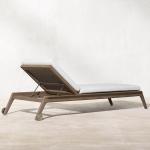 Sun Resistant Swimming Pool Beach Hotel Teak Lounge Chair With Wheel Adjustable
