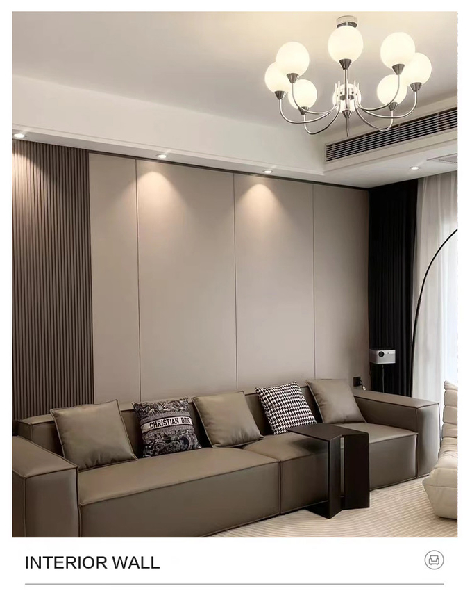 5 / 8mm Fabric Textured Decorative Panels Bamboo Charcoal Wood Veneer Board