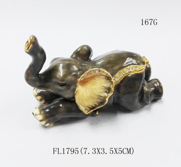 Buy cheap Custom metal elephant shaped vintage jewelry box for promotional gift from wholesalers