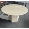 Buy cheap Polished Beige Round Travertine Dining Table Modern Stone Furniture for Living Room from wholesalers