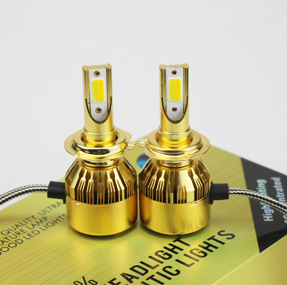 Magnalium Material Universal Car LED Headlights 40W H7 3600 Lumens