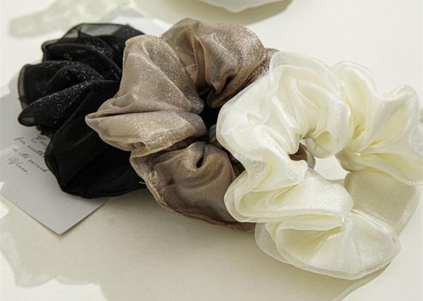 Buy cheap Japan Korea double mesh shiner silk large hair coil head rope tie hair head flower high-grade summer headwear from wholesalers