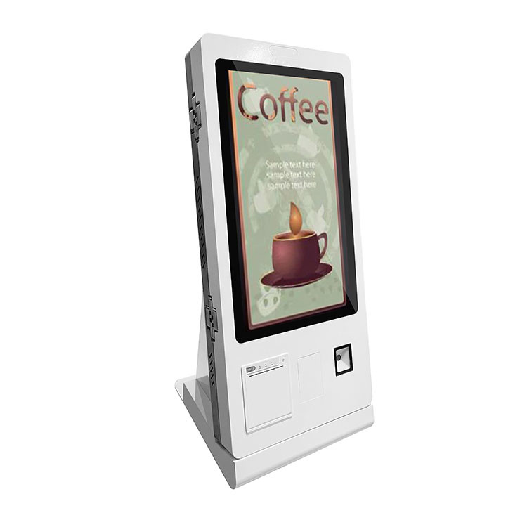 Free Standing Self Ordering Kiosk Mounted Food Printer QR Code Scanner NFC Card
