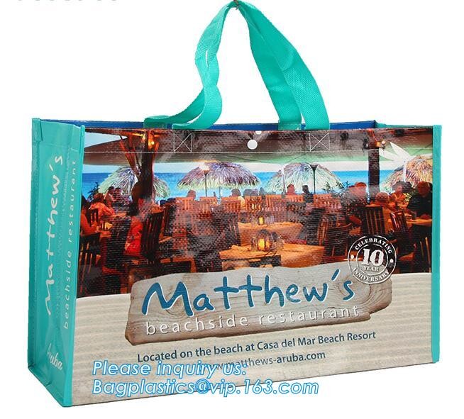 Promotional pp laminated custom printed recycled eco tnt grocery non woven bag, Handled Style shopping available Materia