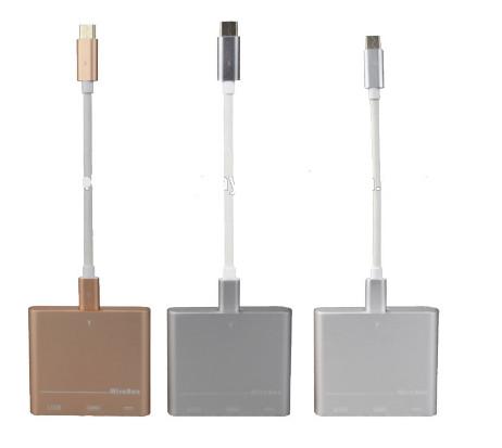 Buy cheap shenzhen OEM/ODM MP3 Player/Mobile phone/computer Multifunctional 3 in 1 design converter usb 3.1 type-c multiport from wholesalers