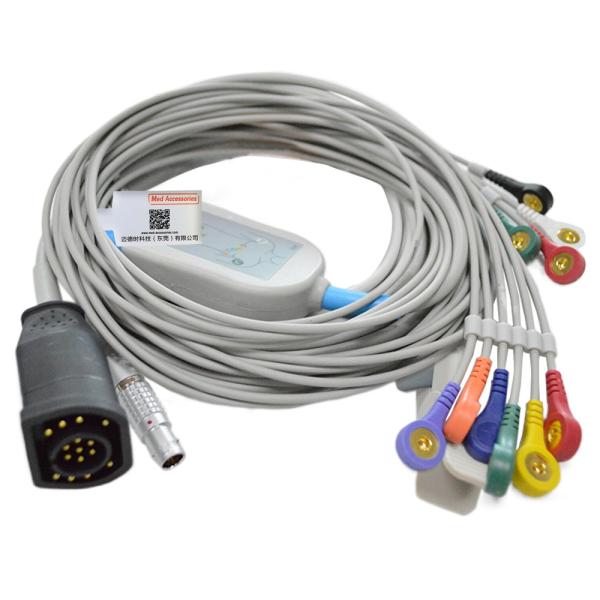Buy cheap Fixed Snap 10 Lead ECG Cable Stable , 15 Pins EKG Machine Cable from wholesalers