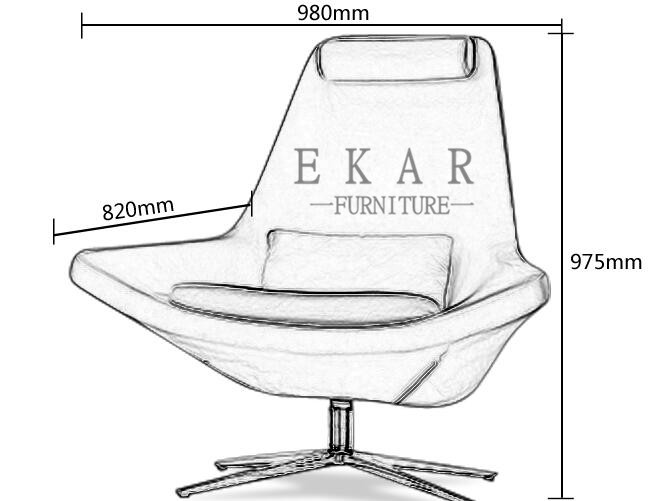 Italian Recliner Modern Designer Furniture Metropolitan Fabric Leisure Lounger Chair ZZ-ZKB009