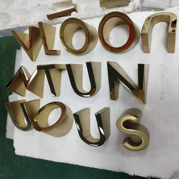 Buy cheap Electroplated brass 3D Stainless Steel Letters 40mm for Hospitals / Mall from wholesalers