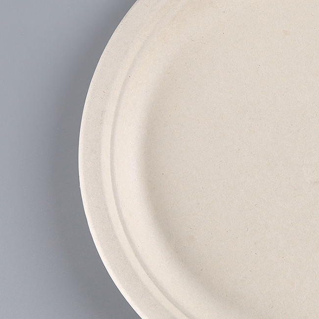 BPA Free Compostable 9 Inch Heavy-Duty 125-Pack Disposable Round Bagasse Pulp Paper Plate