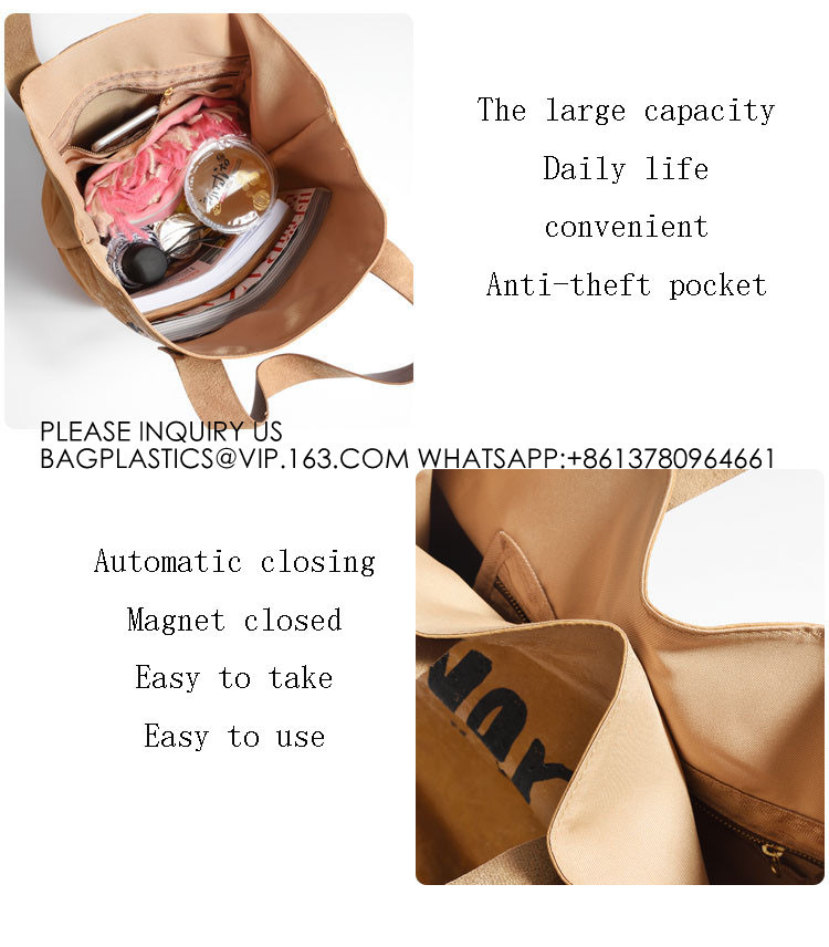Reusable Tote Bag Waterproof Dupont Tyvek Paper Bag With Lining Custom logo printed tyvek tote shoulder shopping bag