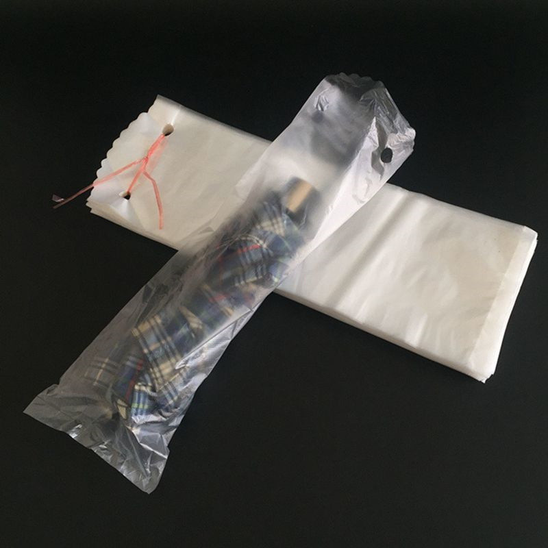 Clear Printing Logo Disposable Hdpe Plastic Bags Long Wet Umbrella Bags Waterproof