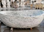 Freestanding Marble Bathtub Natural Stone Carrara Hand Carving