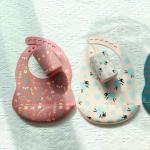 OEM Easy To Clean Silicone Baby Bib For 0-4 Years Old Baby Feeding Printing