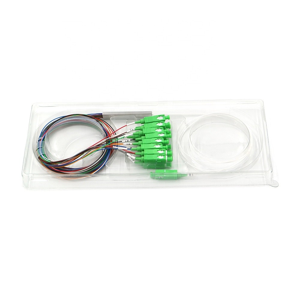 Low Insertion Loss Fiber Optic Cable Splitter 1 In 16 Out SC/APC Connector SM G657A1