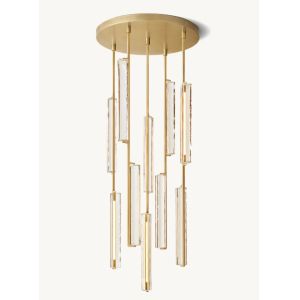 Buy cheap Audubon Crystal Round Chandelier 24 Modern Long Crystal Pendant Light from wholesalers