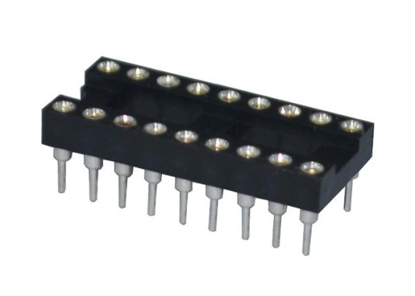 Buy cheap Round Hole 2.54mm IC Socket 18P Straight Pin Header Connector 180 Degree from wholesalers