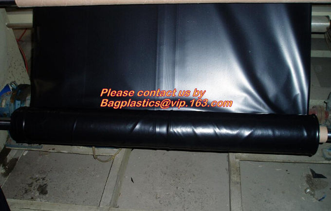Construction Builder Film Waterproof Dampproof Clear / Black Plastic Poly Film Rolls PVC EPDM PONDS LINER Geomembrane 0