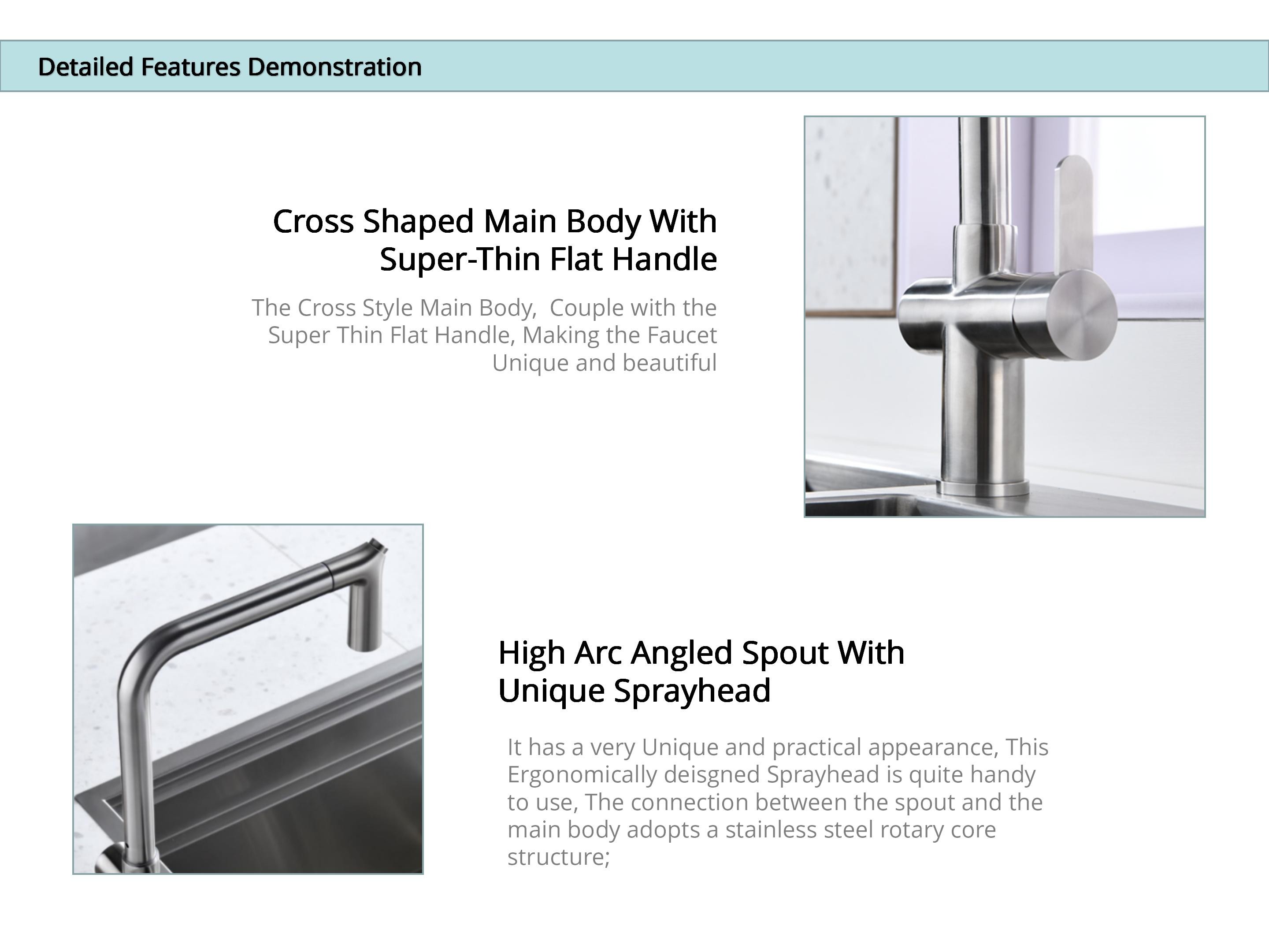 IPX5 Hands Free Kitchen Sink Faucet / Single Handle Pull Out Kitchen Faucet ODM