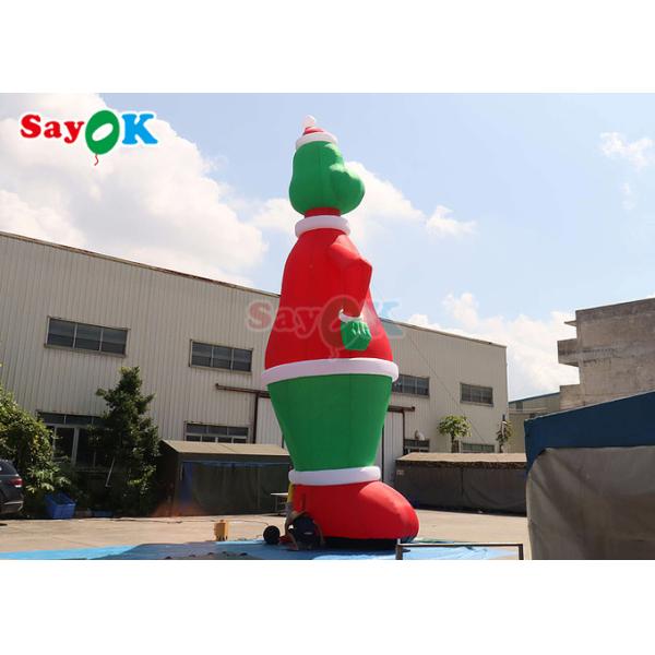 32.8FT Gemmy Christmas Airblown Inflatable Grinch With Santa Hat