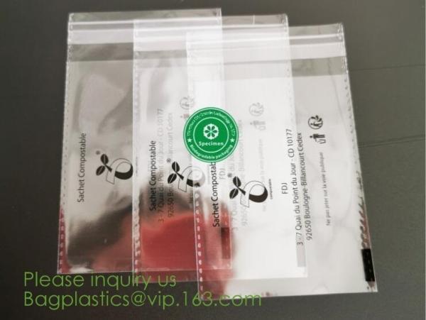 Buy cheap Wholesale Custom Environmentally Friendly 100% Compostable Biodegradable Self Sealing Corn Starch Plastic Packaging Bag from wholesalers