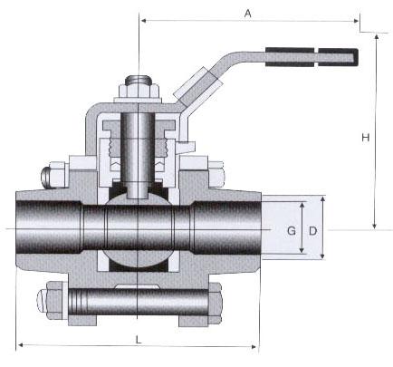Floating 3 - pc Ball Valves Stainless Steel For High Pressure Welding End