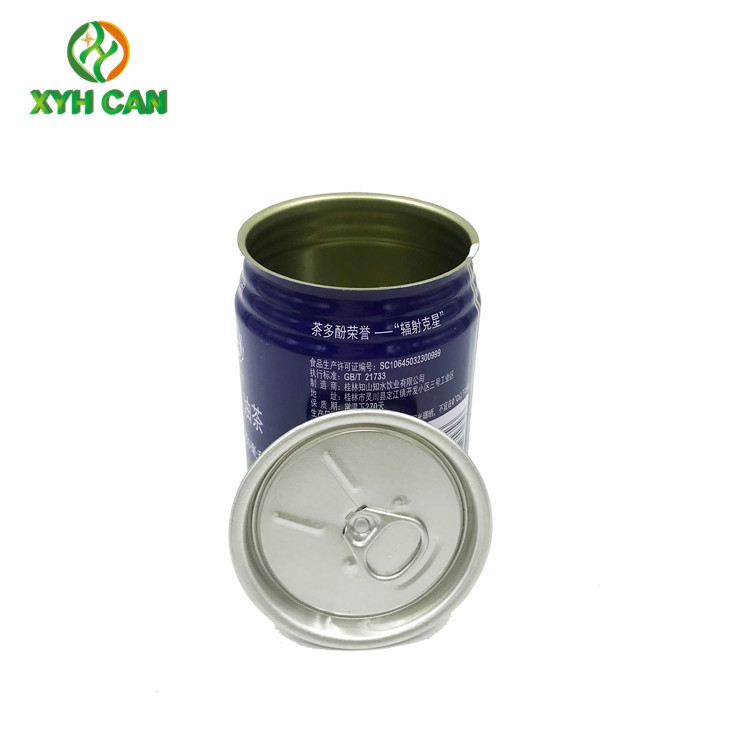 CMYK 0.21mm Thickness Round Tin Boxes For 250ml Juice