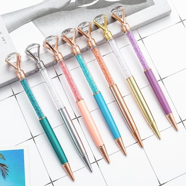 Buy cheap Big Crystal Diamond Ballpoint Pen 1.0mm Fashion Shiny Metal Gift Ball Pen from wholesalers