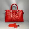 Buy cheap Exotic Alligator Skin Women's Working Purse Large Shoulder Bag Authentic True Crocodile Leather Lady Green Totes Handbag from wholesalers