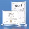 Buy cheap A4 Vertical T Shape Acrylic Advertising Display Stand Tabletop Certificate Holder from wholesalers