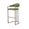 Buy cheap Green Leather Seat Gold Metal Counter Stool With Metal Frame from wholesalers