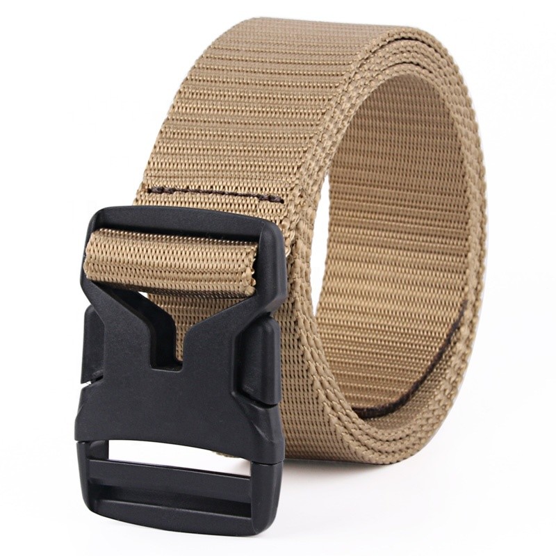 Pink Unisex Plastic Buckle Nylon Belt Military Polyester 1.5in