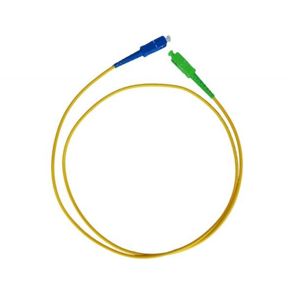 Quality SX SM 0.9mm Fiber Optic Patch Cord , Telecom Grade SC / APC to SC / UPC LSZH Cable for sale