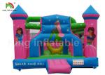 Durable PVC Pink Princess Inflatable Commercial Bounce Houses For Kids Outdoor