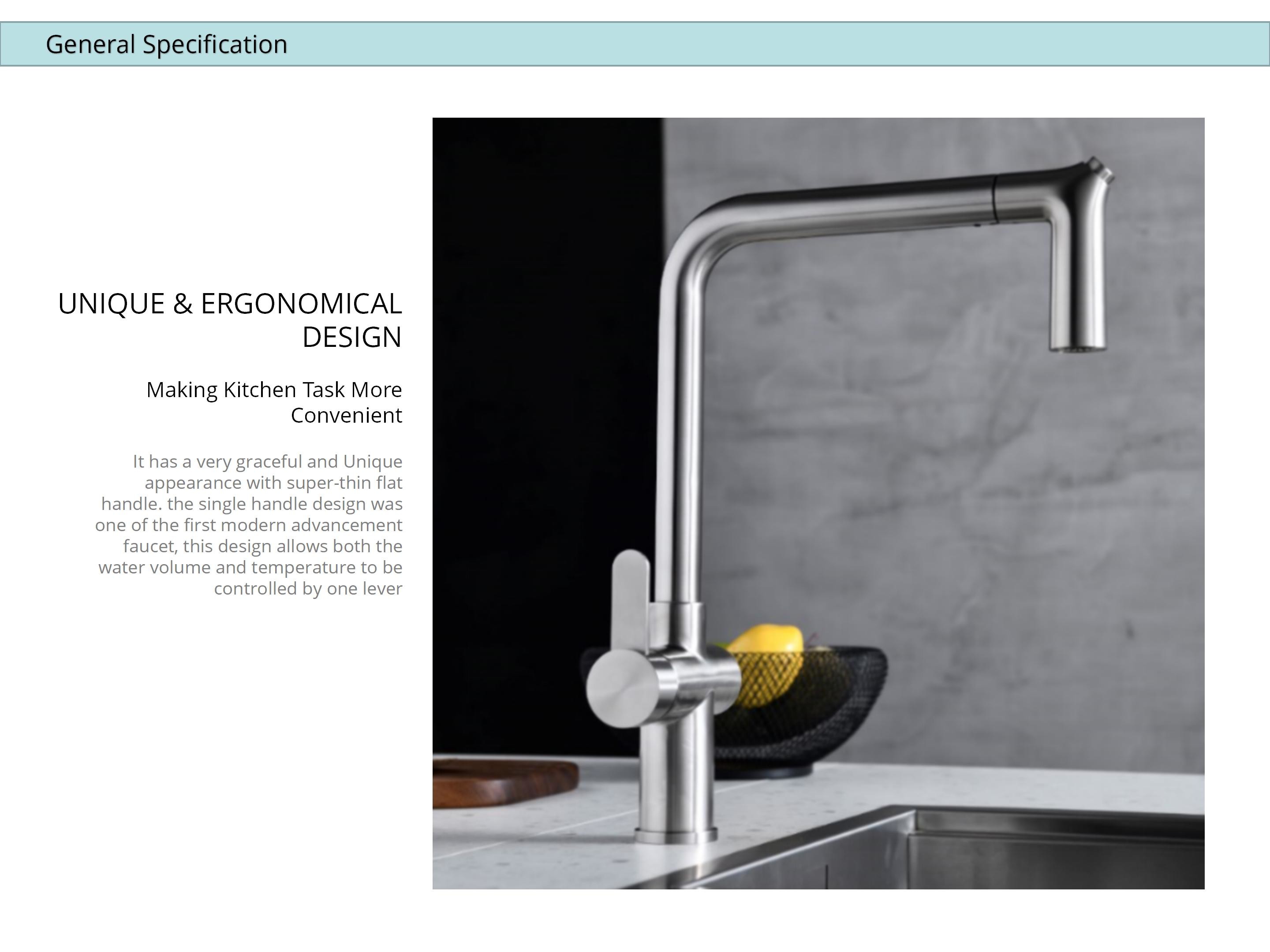 IPX5 Hands Free Kitchen Sink Faucet / Single Handle Pull Out Kitchen Faucet ODM