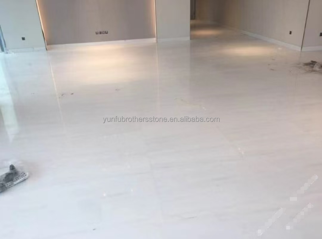 Customized Size Polished Italian White Marble Tile Top-Grade Stone for Hotel Floor