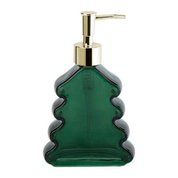 Green Bath Soap Dispenser Glass Lotion Dispenser BSCI Tree Shape Glass Bathroom