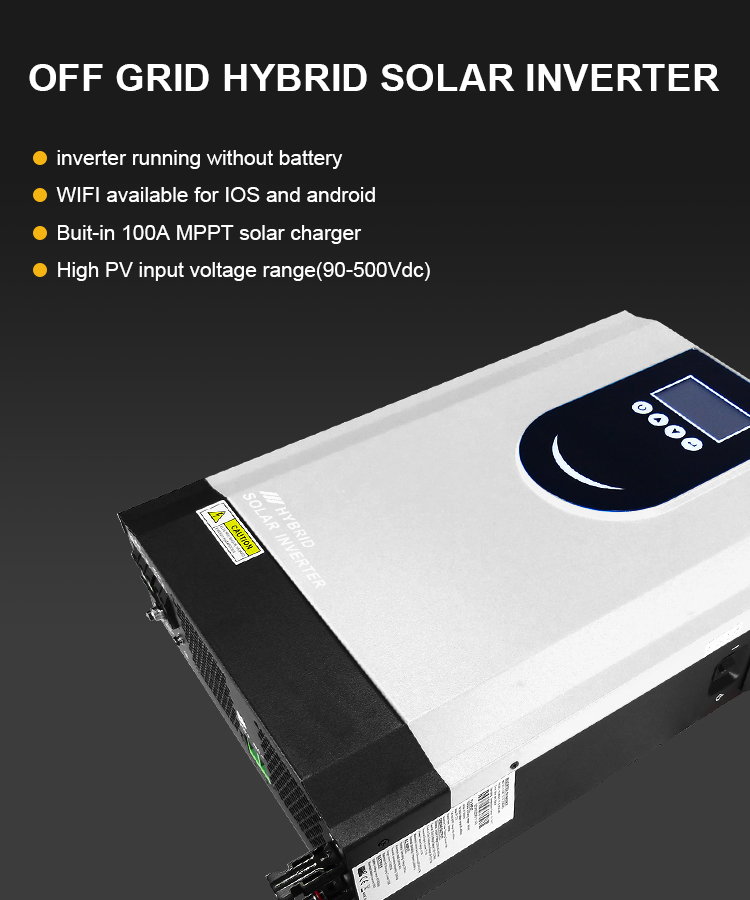 Hybrid Solar Inverter 10Kw With Lithium Battery For Hybrid Three Phase Inverter Solar Battery Wifi Solar Inverter