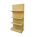 Heavy Duty Wood Gondola Shelving Single Sided Supermarket Rack