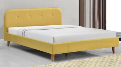 Buy cheap Sunny Yellow Linen Fabric Bed Frame Upholstered With Headboard CE Certification from wholesalers
