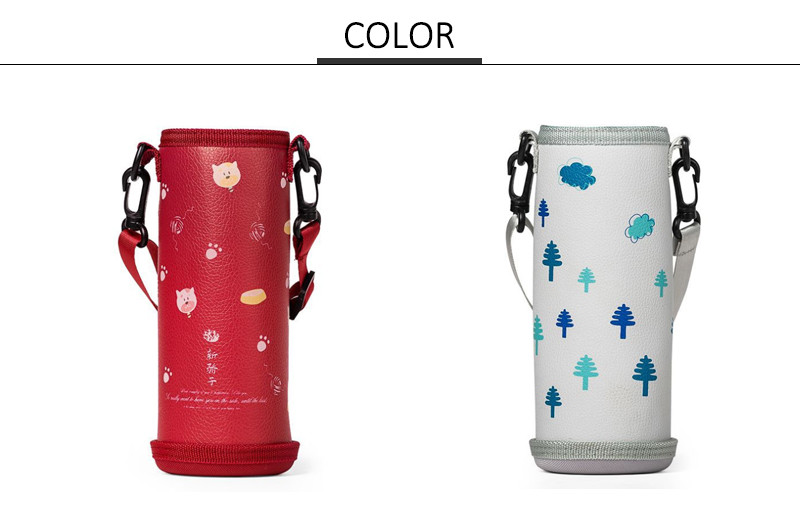 Embroidery Round H18cm Water Bottle Sleeve For Children